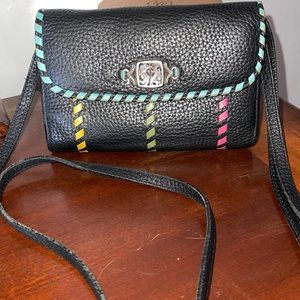 Brighton black with colored leather trim wallet shoulder bag